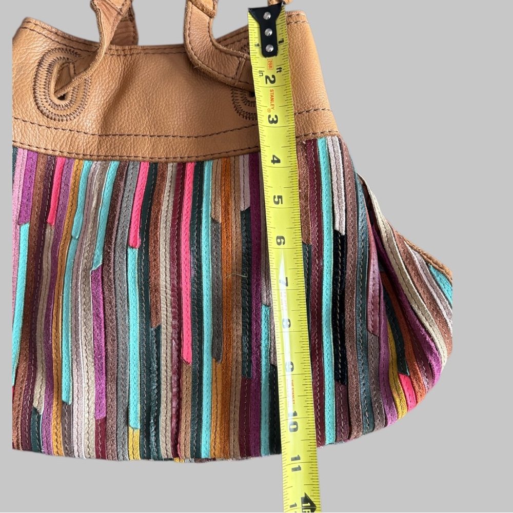 Lucky brand colorful striped leather shoulder hobo bag - Picture 9 of 10